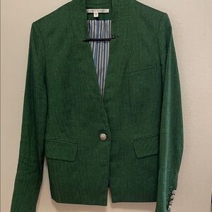 EUC Veronica Beard Emerald Blazer with Silver Accents